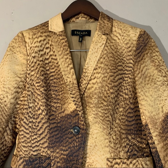Escada One Button Blazer Jacket Silk Blend 36 - Picture 2 of 7